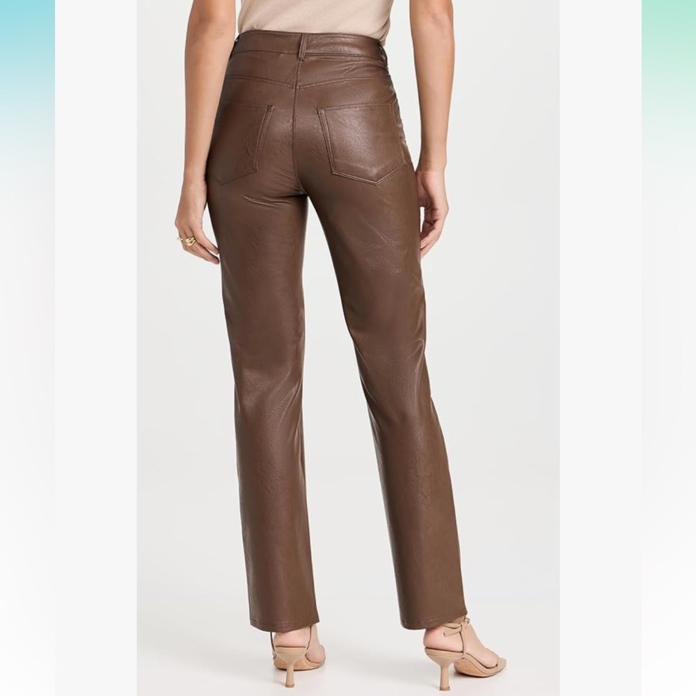 PAIGE Women's Stella Brown Faux Leather Jeans Size 30
